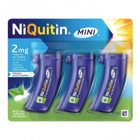 Niquitin Mini 2 mg tabletki wspomagające rzucanie palenia, 60 szt.
