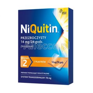 Niquitin przezroczysty 14mg/24godz. 7 plastrów / Rzucanie palenia