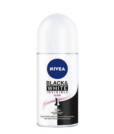 NIVEA BLACK & WHITE INVISIBLE CLEAR ANTYPERSPIRANT ROLL ON 50 ml