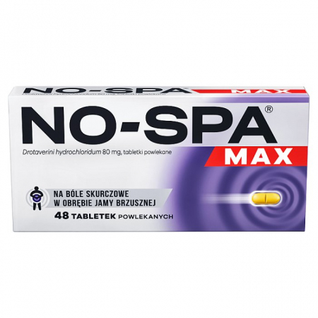 No-Spa Max 80 mg tabletki powlekane na różne bóle brzucha, 48 szt.