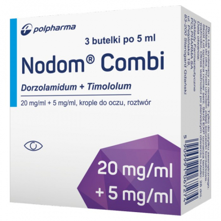 Nodom Combi 20 mg/ml + 5 mg/ml 3 butelki po 5 ml krople do oczu