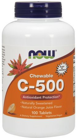 NOW C-500 Chewable (smak pomarańczy) 100 tabletek do ssania