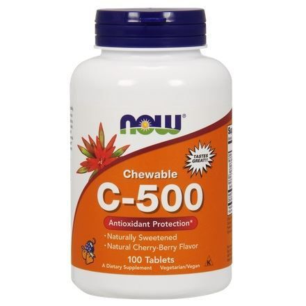 NOW C-500 Chewable (smak wiśniowy) 100 tabletek