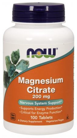 NOW Magnesium Citrate 200 mg 100 tabletek - cytrynian magnezu