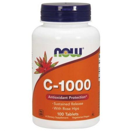 NOW Vitamin C-1000 mg z dziką różą 100 tabletek o przedłużonym uwalnianiu