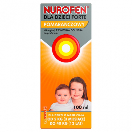 Nurofen dla dzieci Forte ibuprofen zawiesina 200 mg na 5 ml o smaku pomarańczowym 100 ml leki przeciwbólowe
