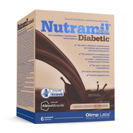 Nutramil Complex Diabetic saszetki o smaku czekoladowym, 6 szt.