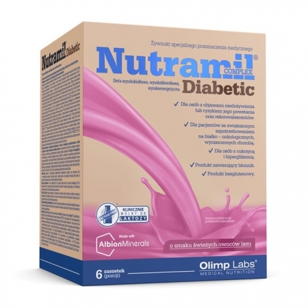 Nutramil Complex Diabetic saszetki o smaku owoców leśnych, 6 szt.