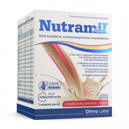 Nutramil Complex saszetki o smaku białej czekolady i malin, 7 szt.