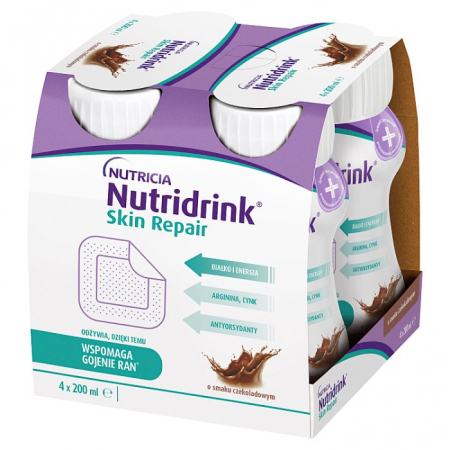 Nutridrink Skin Repair smak czekoladowy, 4 x 200 ml