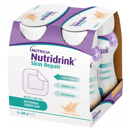 Nutridrink Skin Repair smak waniliowy, 4 x 200 ml