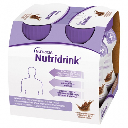 Nutridrink preparat odżywczy o smaku czekoladowym, 4 x 125 ml