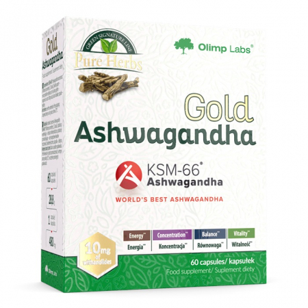Olimp Gold Ashwagandha kapsułki z ashwagandhą premium, 60 szt.