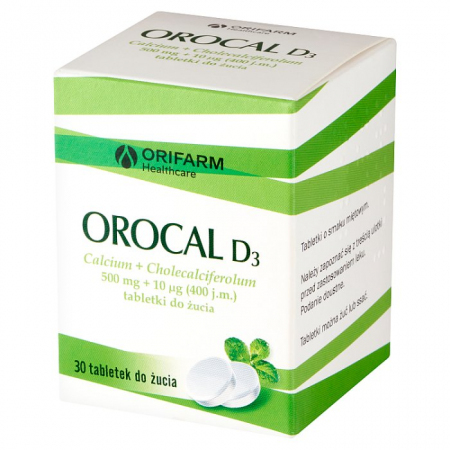 Orocal D3 (smak miętowy) 30 tabl.