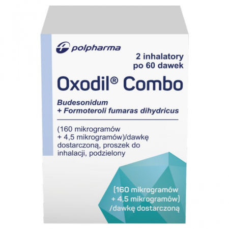 Oxodil Combo (160 mcg + 4,5 mcg)/daw. proszek w inhalatorze 60 dawek, 2 szt.