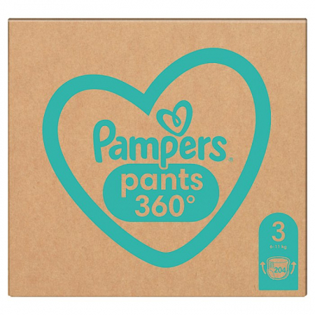 Pampers Pants 3 pieluchomajtki jednorazowe dla dzieci od 6 do 11 kg, 204 szt.