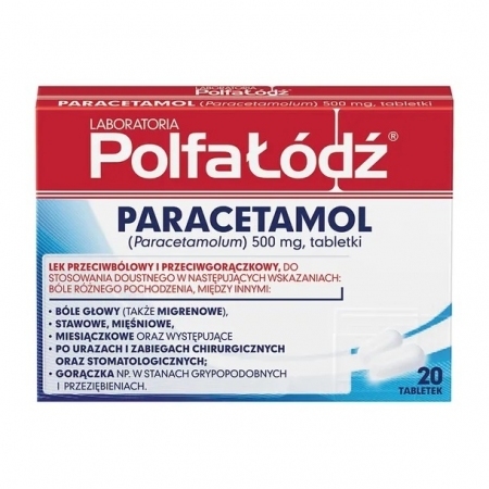 Paracetamol 500 mg 20 tabletek