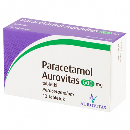 Paracetamol Aurovitas 500mg 12 tabletek