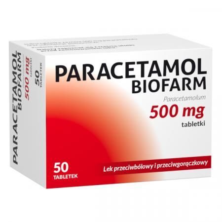 Paracetamol Biofarm 500 mg 50 tabletek
