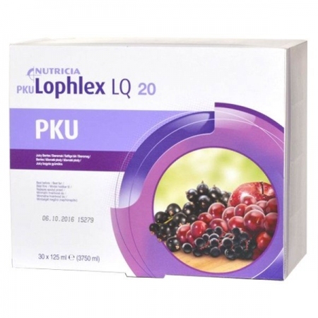 PKU Lophlex LQ płyn o smaku owoców leśnych w woreczkach, 30 x 125 ml
