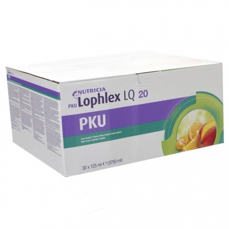 PKU Lophlex LQ płyn o smaku owoców tropikalnych w woreczkach, 30 x 125 ml