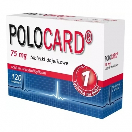 Polocard 75 mg tabletki dojelitowe zapobiegające zakrzepom, 120 szt.
