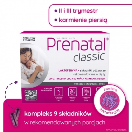Prenatal Classic kapsułki dla kobiet w ciąży i karmiących piersią, 90 szt.