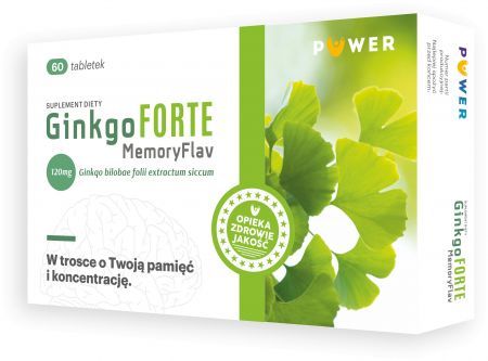 PUWER Ginkgo Forte MemoryFlav 120 mg 60 tabletek / Pamięć