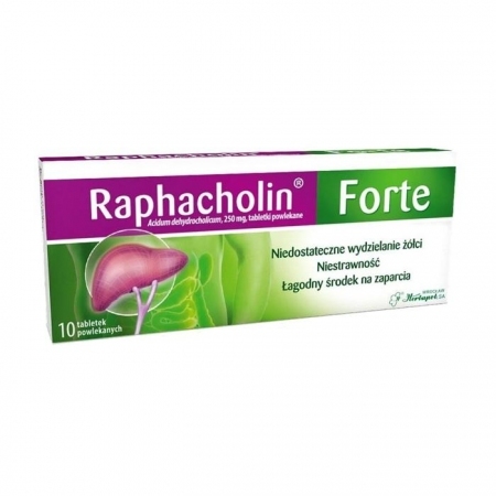 Raphacholin  forte 250 mg 10 tabletek powlekanych / Zdrowa wątroba
