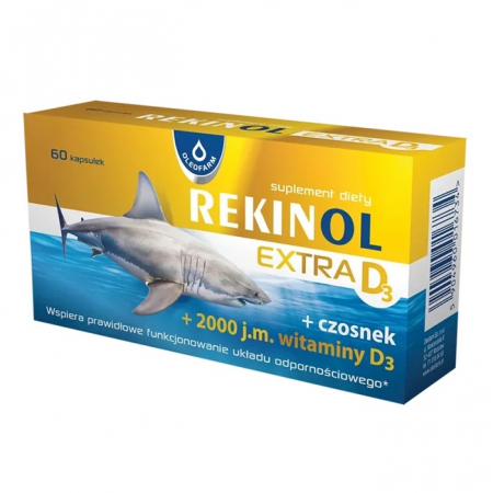 Rekinol Extra D3 olej z wątroby rekina kapsułki, 60 szt.
