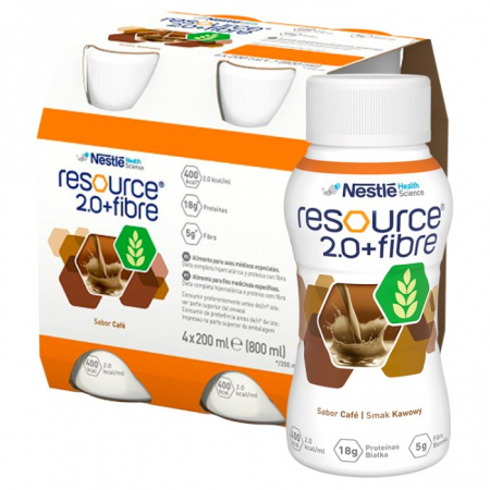 Nestle Resource 2.0 Fibre preparat odzywczy o smaku kawowym, 4 x 200 ml