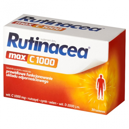 Rutinacea Max C 1000 tabletki z witaminami i minerałami na odporność, 30 szt.