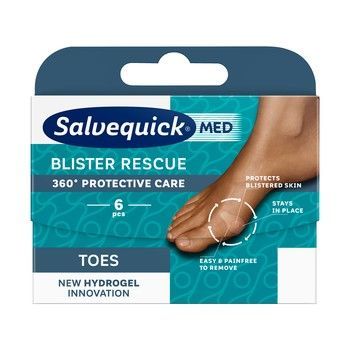 Salvequick Med Blister Rescue Toes Plastry na pęcherze 6 szt.