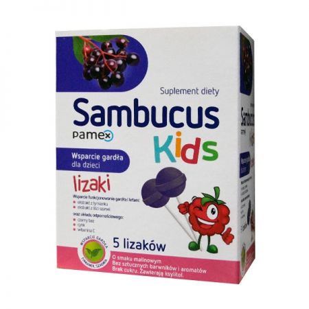 Sambucus Kids (smak malinowy) 5 lizaków