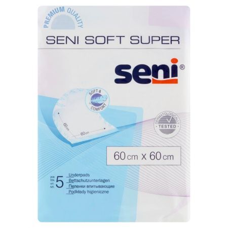 SENI SOFT SUPER 60cm x 60cm Podkłady higieniczne 5 szt.