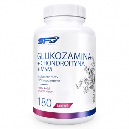 SFD Glukozamina + Chondroityna + MSM tabletki wzmacniające kości i stawy, 180 szt.
