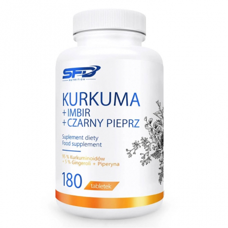 SFD Kurkuma + Imbir + Czarny pieprz tabletki, 180 szt.