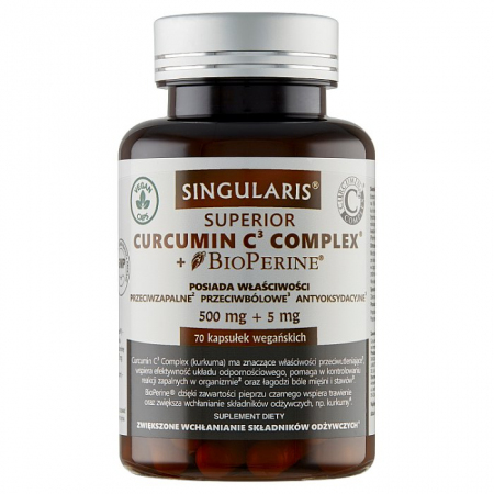 SINGULARIS Curcumin C3 Complex + Bioperine 70 kapsułek