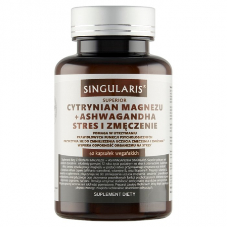 Singularis Superior Cytrynian magnezu + ashwagandha kapsułki, 60 szt.
