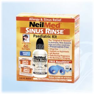 SINUS RINSE Zestaw podstawowy do płukania nosa i zatok dla dzieci, butelka + 60 saszetek