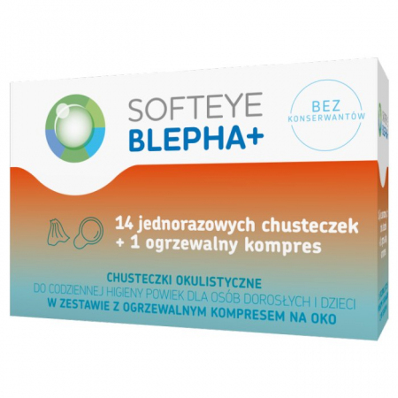 Softeye Blepha Plus 14 chusteczek + ogrzewalny kompres 1 szt.