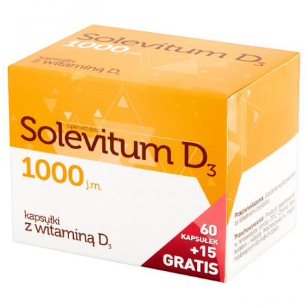 Solevitum D3 1000j.m. 60+15 kapsułek