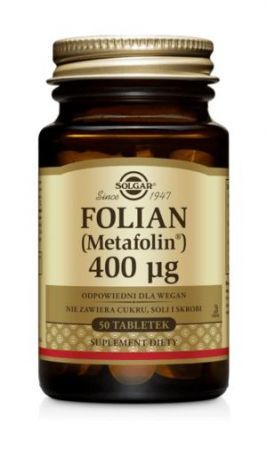 SOLGAR Folian (Metafolin) 400 ug 50 tabletek