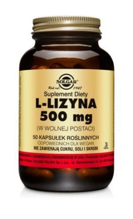 SOLGAR L-Lizyna 500 mg 50 kapsułek