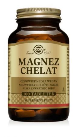 SOLGAR Magnez Chelat 100 tabletek