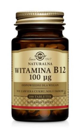 SOLGAR Naturalna Witamina B12 100 mcg 100 tabletek