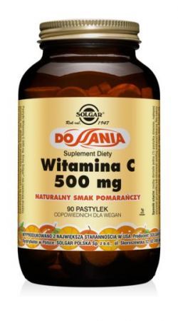 SOLGAR Witamina C 500 mg (smak pomarańczowy) 90 pastylek do ssania