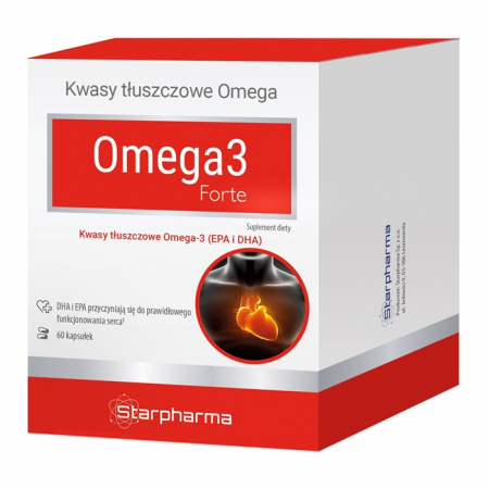 Starpharma Omega-3 Forte kwasy tłuszczowe DHA i EPA kapsułki, 60 szt.