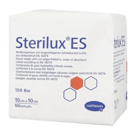 Sterilux ES kompresy niejałowe 10 cm x 10 cm 13-nitkowe 8-warstwowe 100 szt.
