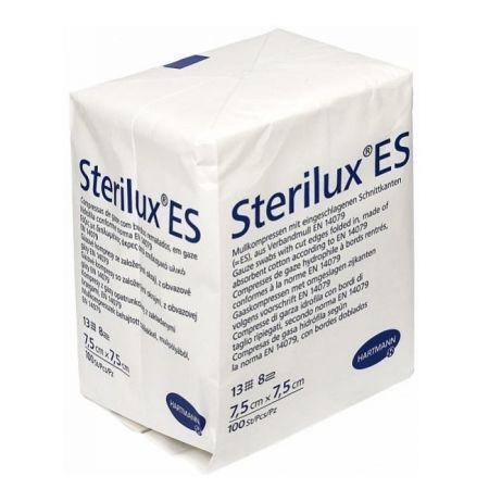 Sterilux ES kompresy niejałowe 7,5 cm x 7,5cm 13-nitkowe 8-warstwowe 100 szt. 100 szt.
